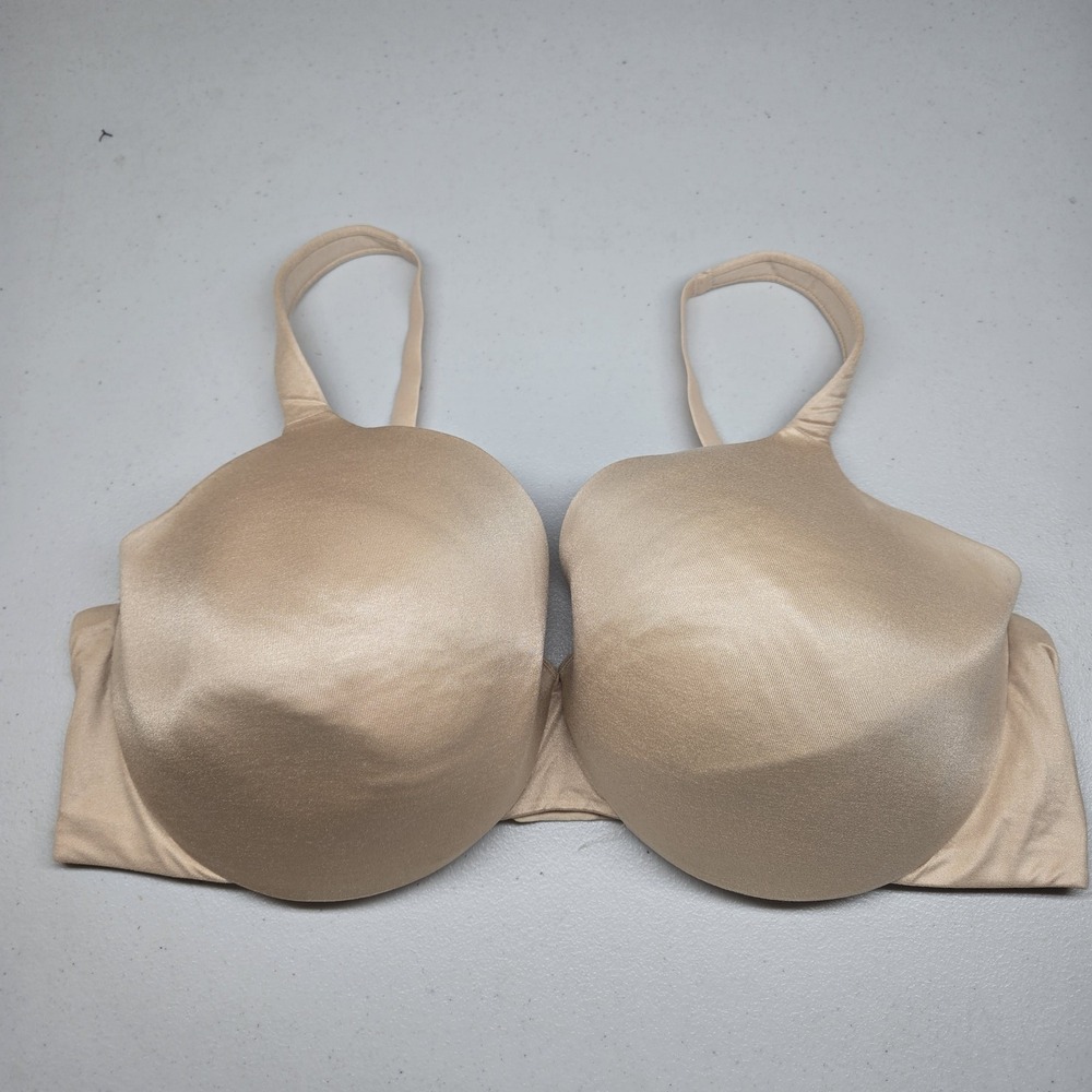 Catherines Women Bra 48DD Beige T Shirt Wireless Strap Adjustable